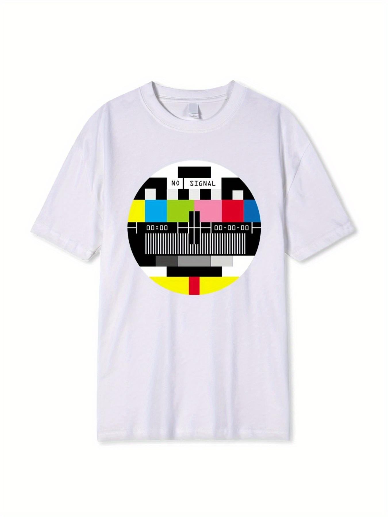 

Men S Plus Size T-Shirt 100% No Signal Hip Hop Style Streetwear Tops & Tees Unique Geometric Short Sleeve Summer T-Shirt Oversized Tees 5XL різнокольоровий