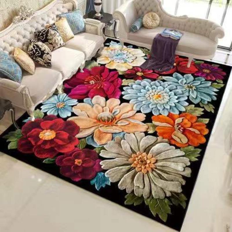 European Carpet Living Room Ins Style Nordic Tea Table Blanket Household Bedroom American Bedside Blanket Large Area