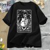 Cat Lover Tarot Card T-Shirt Women Funny Cat Tshirt Cat Lover Mom Oversized T Shirt Graphic Retro Tee Cotton Short Sleeve Tops