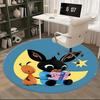 Bing Bunny, Nacht-Abenteuer Stuhlunterlage Runde Teppichboden Büroteppich, Maschinenwaschbar, Rutschfest, Geeignet für Wohnzimmer, Schlafzimmer