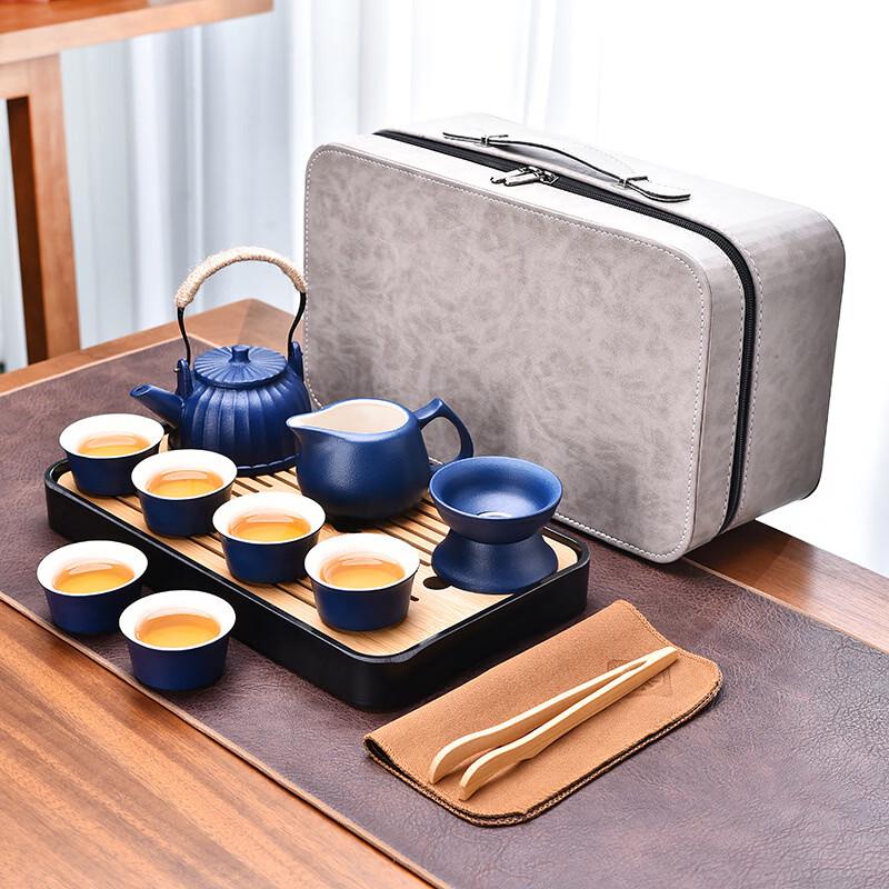 Zhuijia Minimalist Black Pottery Travel Tea Set