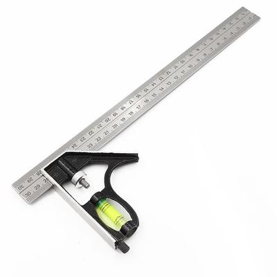 12" Combination Square Stainless Steel Spirit Level Aluminium Measuring Tools