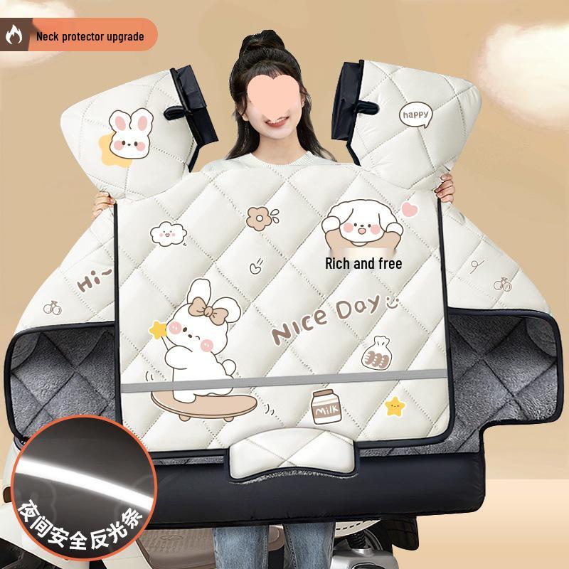 Four-Season Waterproof Windproof Plush Motorcycle Windshield Cover