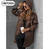 Women's Vintage Casual Solid Color Print Autumn Winter Long Sleeve Jackets & Coats