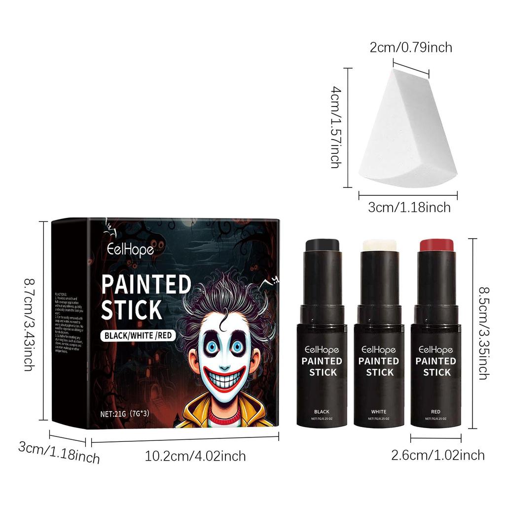 Halloween Body Paint Stick Set Full Coverage Body Paint Makeup Clown Face Paint Halloween Body Paint Stick Set Full Coverage Bod
