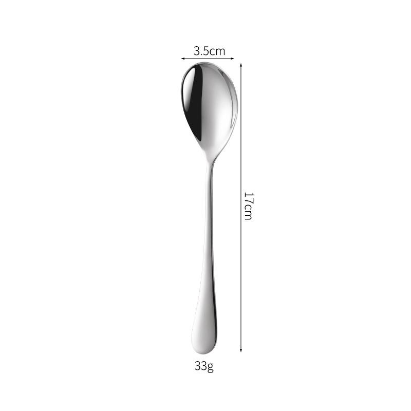 1010 Stainless Steel Dessert Spoon - Thick, Round, Mirror-Finish 304 Stainless Steel Tableware