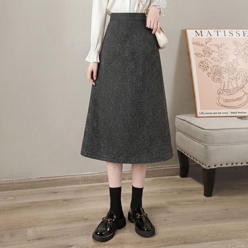 Women s High-Waist Slit Midi Skirt S