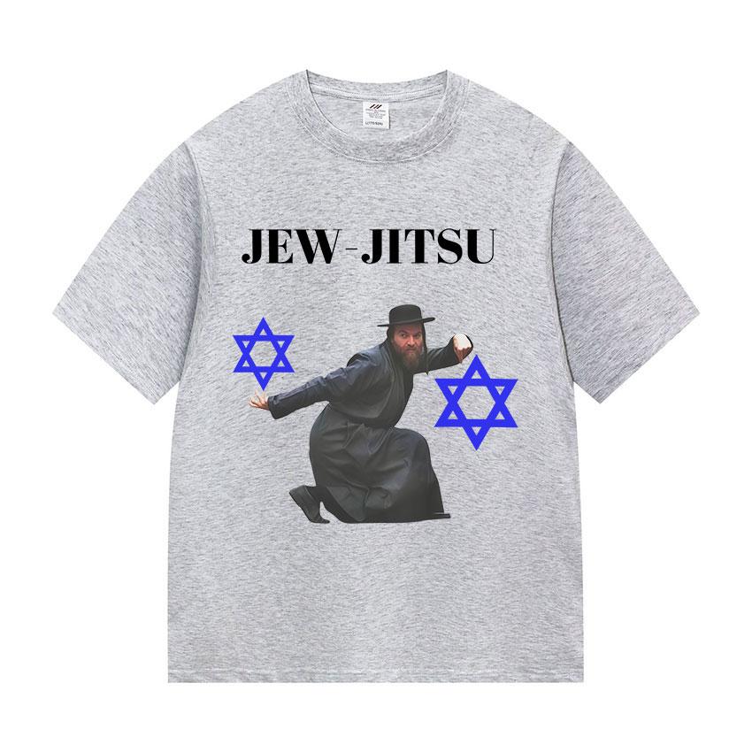 ZheXiong TEE Jew-Jitsu Joods Judo Karate Grappige Meme Print T-shirt Herenkleding Vintage Oversized T-shirts Mode Hoge Kwaliteit Katoenen T-shirts 3XL
