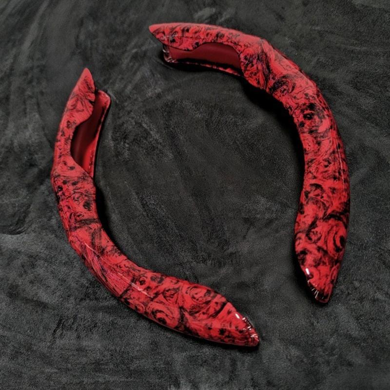 2 Pcs Laser Carbon Fiber Car Steering Wheel Cover 38cm Non-slip Card Cover Auto Steering Wheel Handle Booster Protective Cover