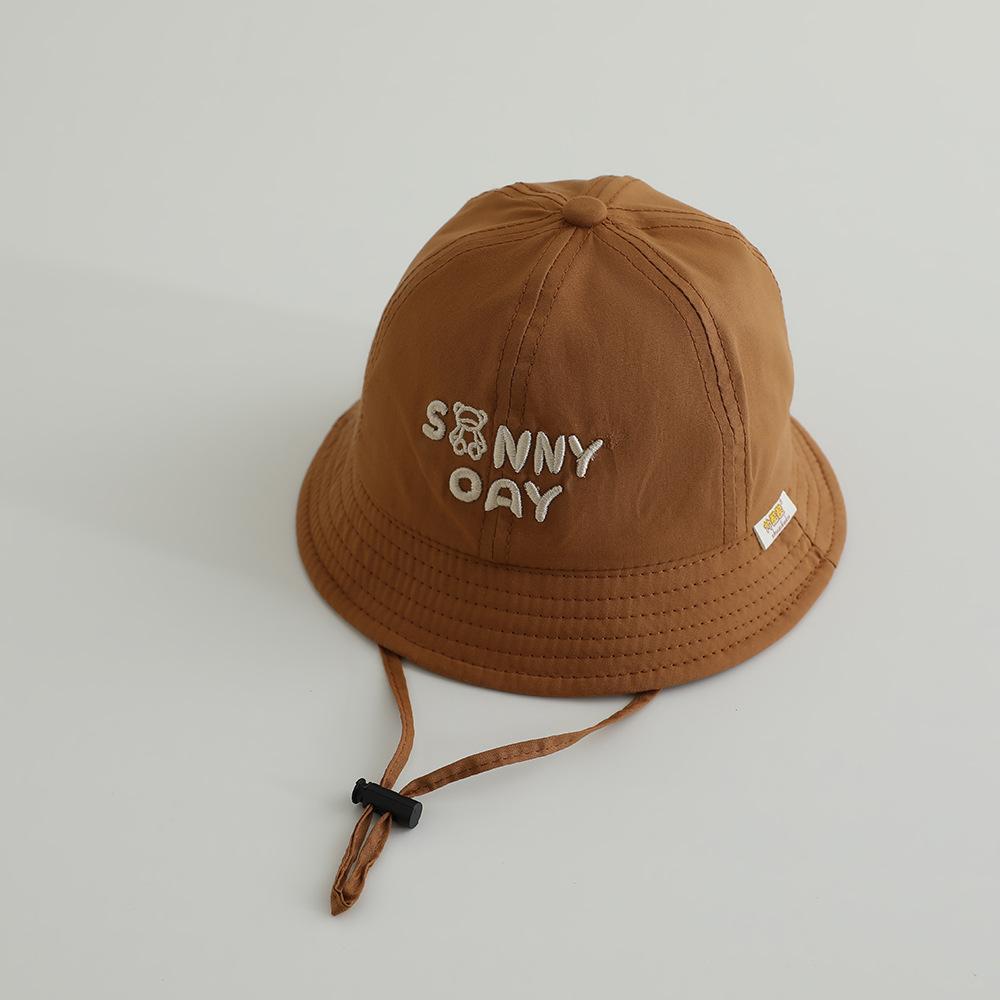 

Hiking Fishing Hat Fisherman Caps New Bucket Hats For Children Boys Girls Spring Summer Cute Cartoon Letter Sunhat Panama Cap коричневий