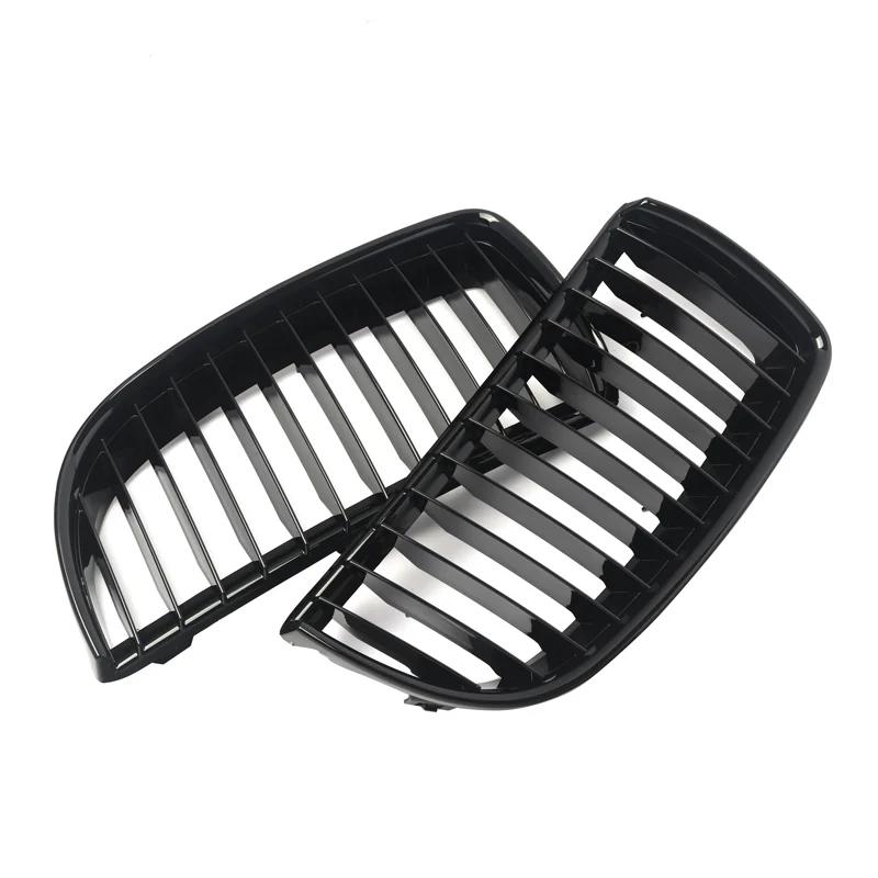 MagicKit Radiator Grilles For BMW 3 Series E90 E91 Saloon 2005-2008 Gloss Black Front Kidney Grill Auto Car Accessories QCYZR1