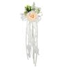 Wedding Entrance Vehicle Flower Ornament with Artificial Rose Ribbon Lengths for Mirror Placement and Car Styling