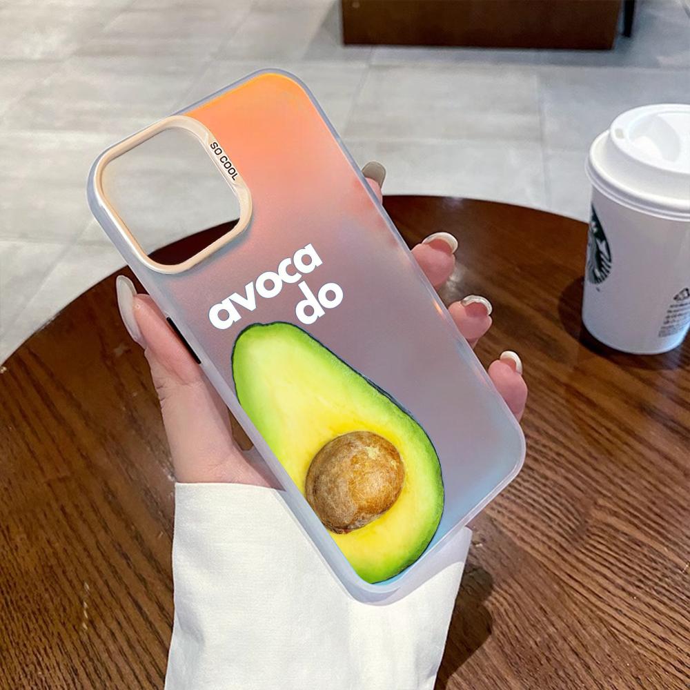 

Creative Fruit Vegetable Sticky Note Phone Case Gradient IMD Colorful Silver Suitable case for iPhone17 16 15 14 13 12 Pro Max iPhone 15