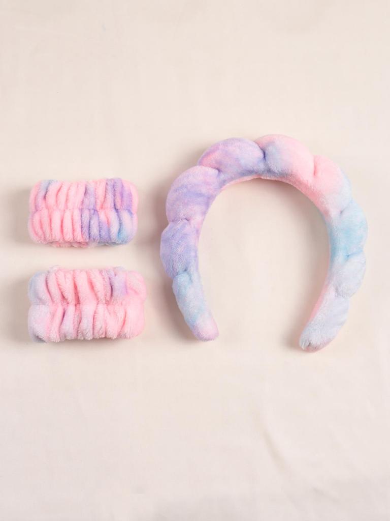 Farbverlauf Wolke Haarschmuck Set - Geflochtene Schwamm Stirnbänder und Schweißbänder.