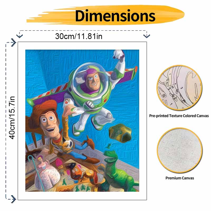 Disney Toy Story Buzz Lightyear Woody oil painting art set handmade diy gift home decoration