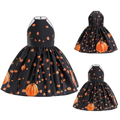 Halloween Baby Mädchen Kleid Bedrucktes Kleid Hexe Rollenspiel Cosplay Kostüm Maskerade Kostüm