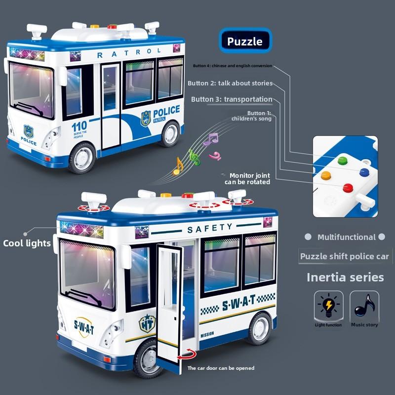 Kids Vehicle Police Toy With Story Machine And Inertial Motion Learning For
