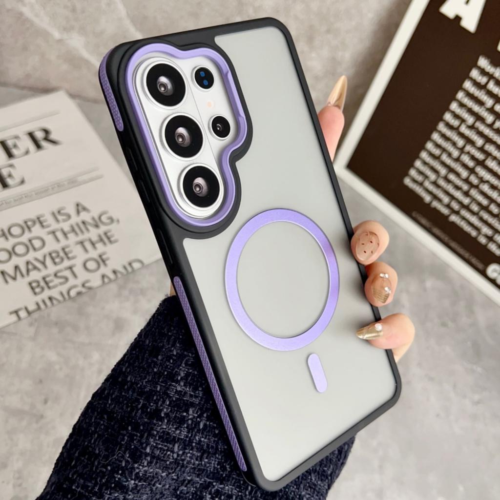 Luxury Matte Clear Magnetic Case for Samsung Galaxy S26 Edge S24 S23 S25 Ultra Plus S25FE S24FE for Magsafe Shockproof Cover