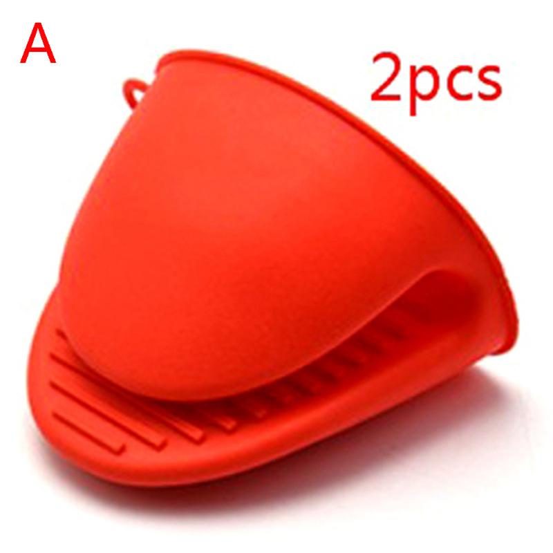 

Silicone Oven Potholder Mitts 2 Pack Heat Resistant Fingertips Gripper Potholder as the picture