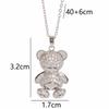 Full Diamond Three-dimensional Teddy Bear Necklace, Creative Personality, Niche Design, Animal Pendant, Fashionable and Exquisite Jewelry