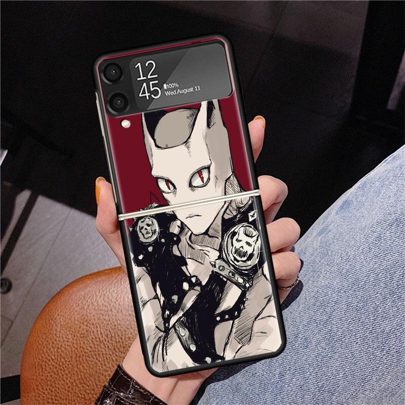 JoJo Kira Yoshikage Killer Queen Phone Case For Samsung Z Flip 7 6 5 4 3 Galaxy ZFlip7 ZFlip6 ZFlip5 ZFlip4 ZFlip3 5G Print Cove