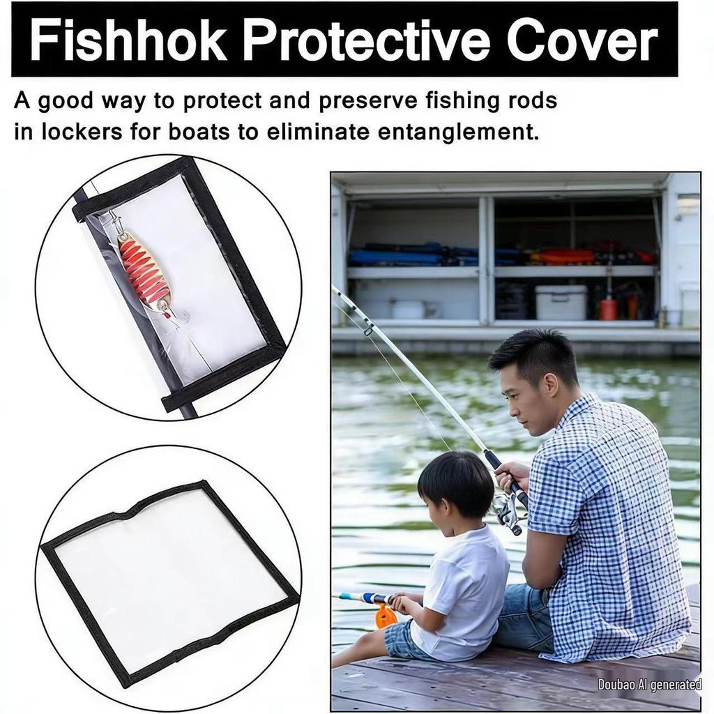 Transparent PVC Treble Hook Guard Bag - Anti-tangle Lure and Rod Protector for Fishing