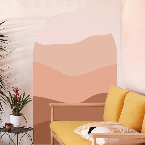 Wall Decal Boho Style Gradient Color Block Arch Removable Adhesive DIY PVC Home Indoor Wall Paper Sticker Household Supplies