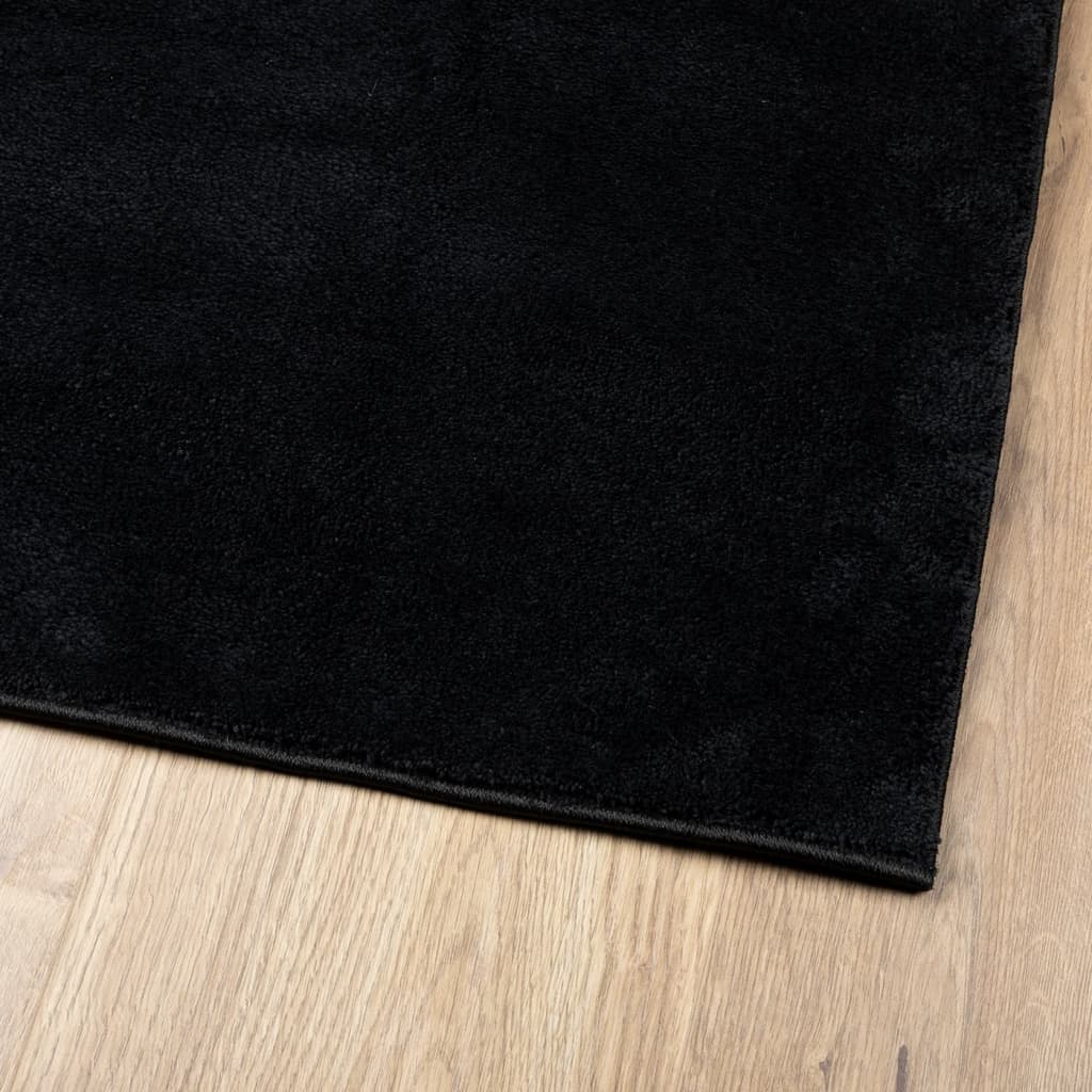 Oviedo Short Pile Rug Black 140 X 200 Cm