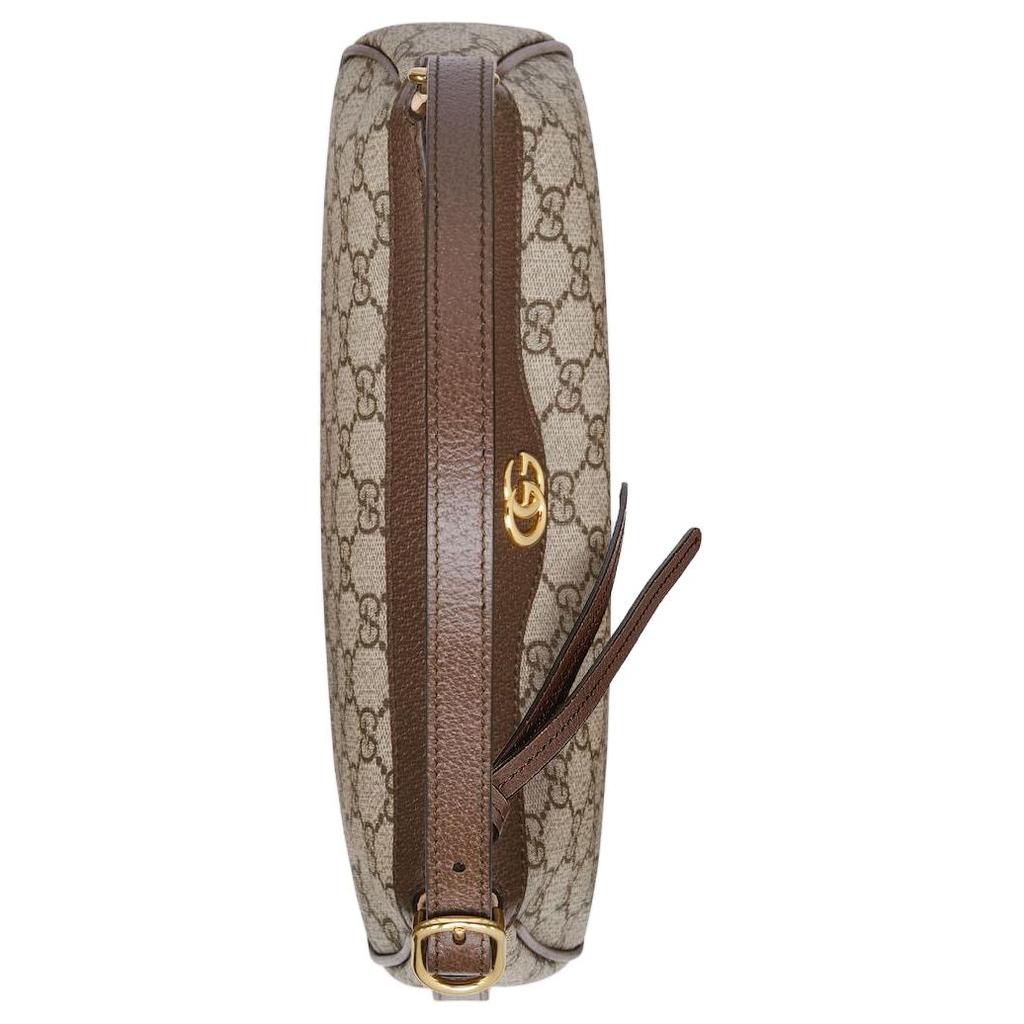 Gucci Ophidia Logo Print Gold Hardware Coated Canvas Shoulder Bag Women Shoulder Bag Beige Brown 735145-UULBG-8358