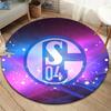 FC Schalke 04 Round Area Rug,Carpet Rug for Living Room Bedroom Sofa Playroom Decor,Non-slip Floor Mat