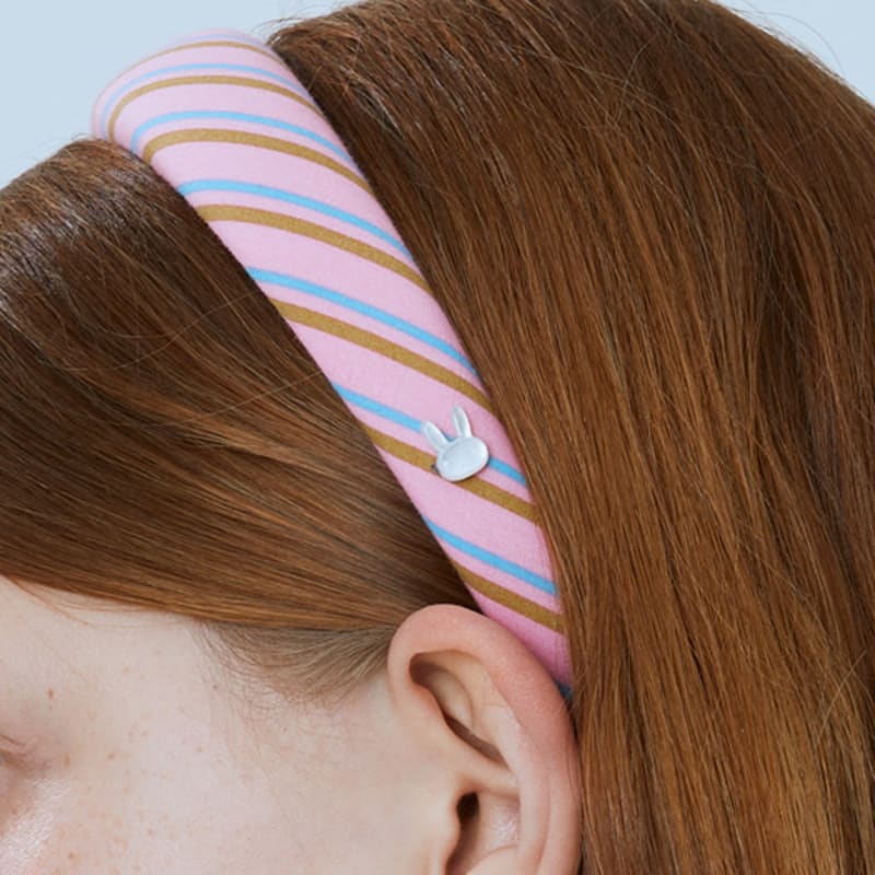 mellotory striped hair band (pink)