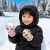 Waterproof Fleece-Lined Children's Ski Gloves with Cartoon Print