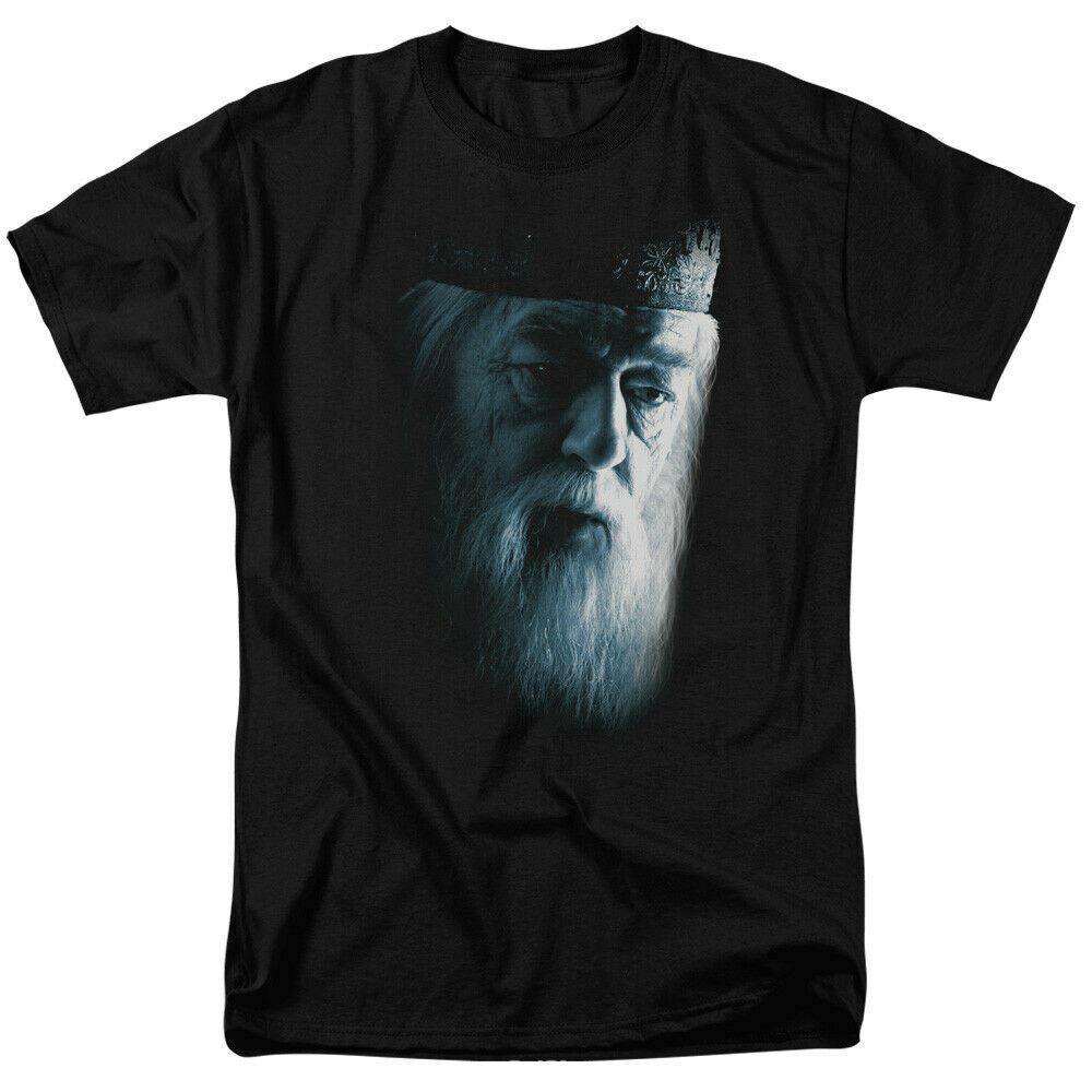 26 Harry Potter Dumbledore Face T Shirt Mens Licensed Wizard Movie Tee Black Unisex T-Shirt L