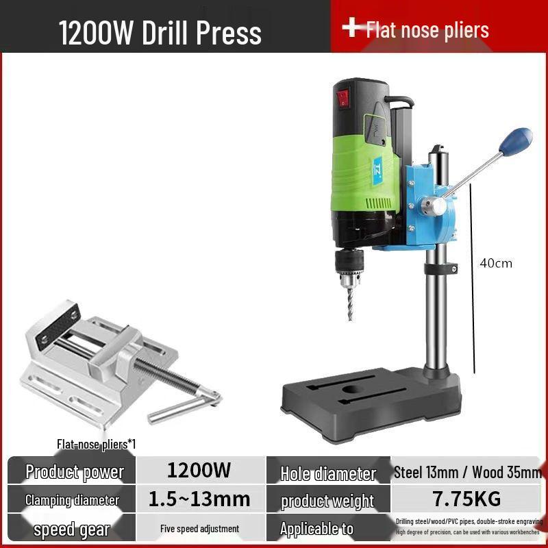 220V Precision Mini Bench Drill, Industrial Grade Electric Drill Press for Household and Multifunctional Use