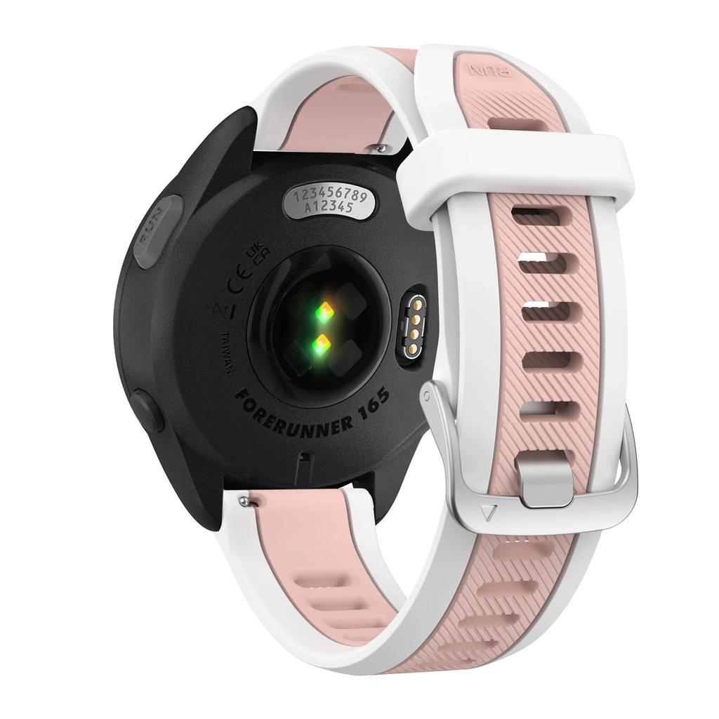 20mm Quick Release Two-Tone Silicone Band For Garmin Watch Sports Strap Bracelet