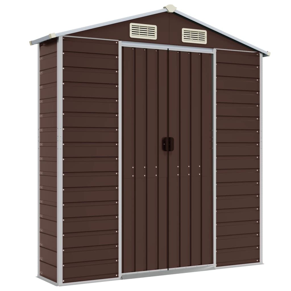 Garden Shed Brown 191 x 640 x 198 cm Galvanized Steel
