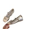 Rote Einzel-Schuhe mit innerer Höhenerhöhung Damenschuhe Frühling und Herbst 2025 neu Sommer Französischer Abendwind Mary Janes Ballerinas