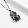 Elegant Purple Zircon Ladies Pendant Sweater Chain Black Gold Color Jewelry Personalized Accessories