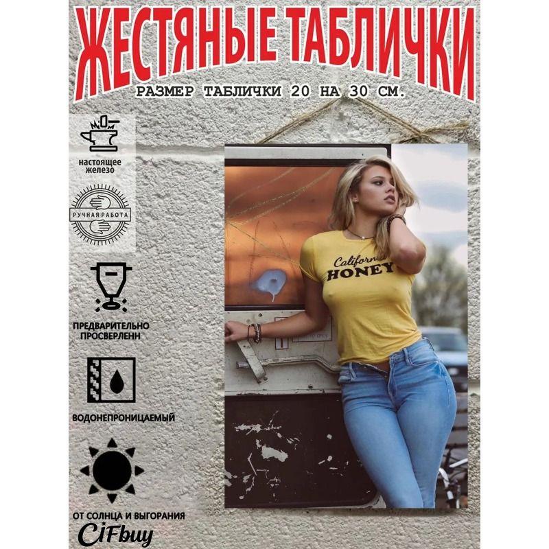 Retro Vintage Metal Sign Pin Up Girl Car Decor Wall Art