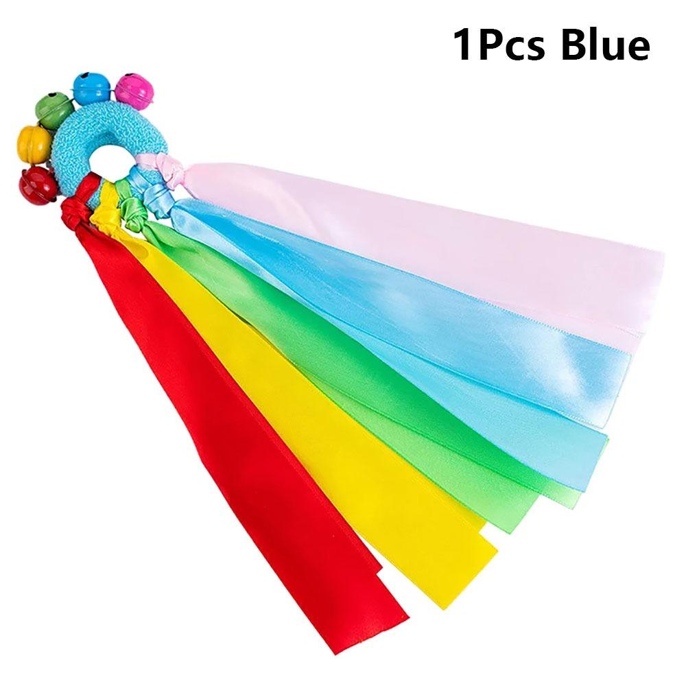 1Pcs/1Pair with Elastic Rope and Bell Children Wrist Ribbon Pom Club Dance Prop  Big Match