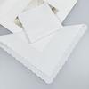 5/10Pieces White Embroidered Edge Cotton Handkerchiefs Soft Absorbent Reusable for Gym Office and Daily Use