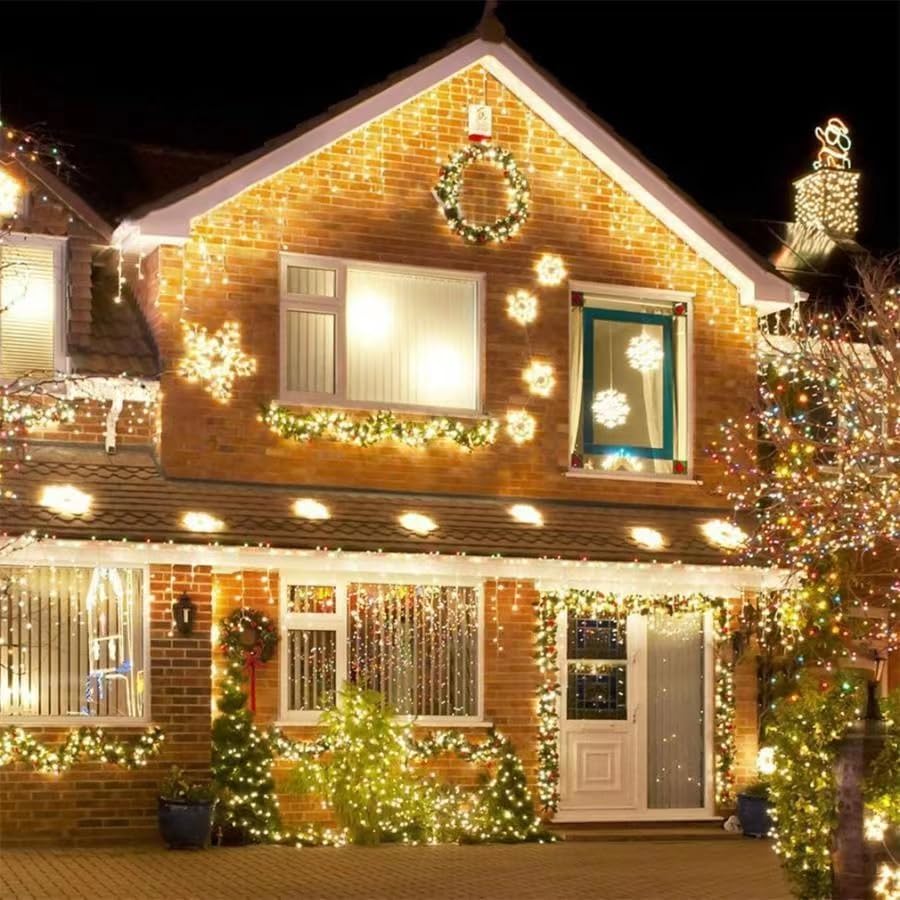 Icicle 120 LED Available In 5 Colors and 8 Christmas Solar Solar Solar Large Solar High Solar Solar Automatically Turns On At Icicle Lights