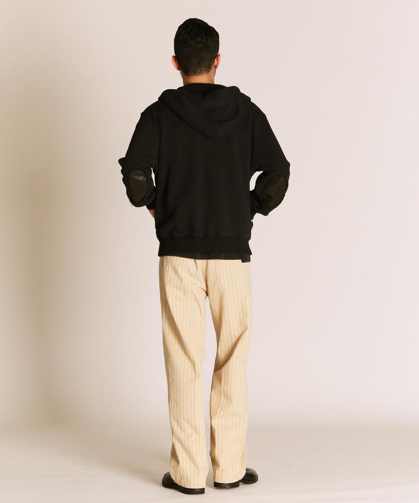 Schott Leather Elbow Patch Zip Hooded Sweatshirt, Men's, Size M, 010, Black, 782-5231003