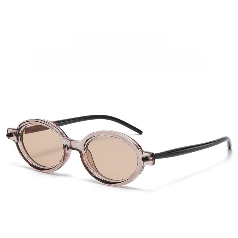 

Vintage Oval Sunglasses With Uv400 Protection For Outdoors And Fashion Styling Champagne