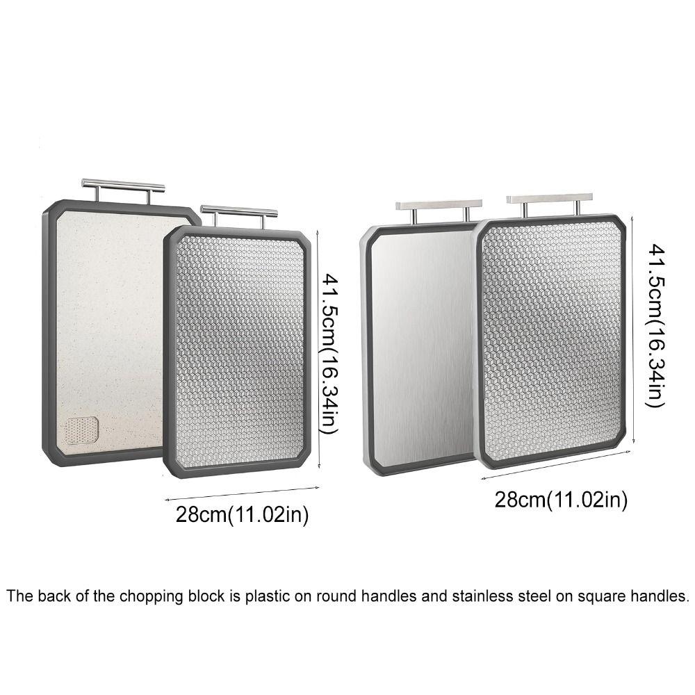 Scratch Resistant Stainless Steel Cutting Board Double Sided Use Kitchen Chopping Block  Fruits