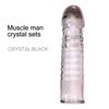 Men Transparent Condom Enlargement Thicken Lengthen Penis Sleeve Adult Sex Toy