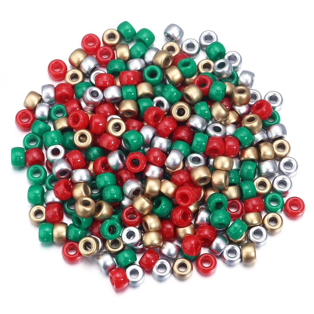 200pcs/lot 9mm Mix Color Acrylic Beads 4mm Big Hole Round Loose Beads For Jewelry Making DIY Necklace Bracelet Craft Accessories