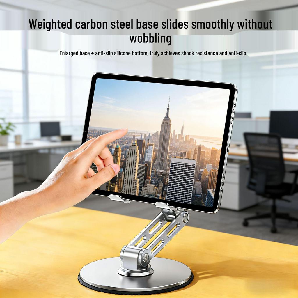 360° Rotating Aluminum Cooling Phone & Tablet Stand with Three-Axis Lifting and Folding for Live Streaming