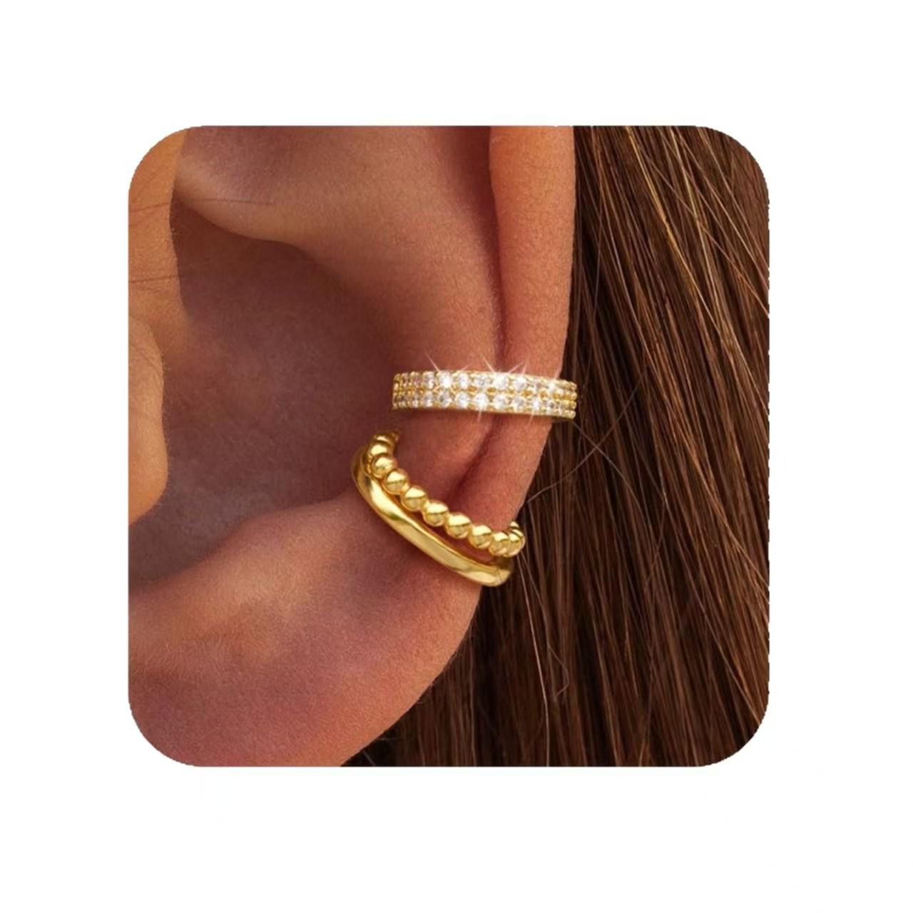 

High-End Zircon Inlaid Twisted Ear Clips - Women s Luxury Earrings Set