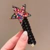 Rhinestone Star Phone Cord Hair Ties For Girls, Colorful Spiral Scrunchies, Hair Accessories For Girls Gift